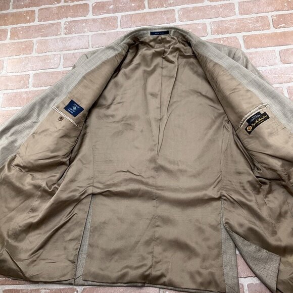 Joseph Abboud Blazer Men 46R Brown Super 120s Loro Piana Wool Classic Italy VTG‎ - Picture 10 of 14